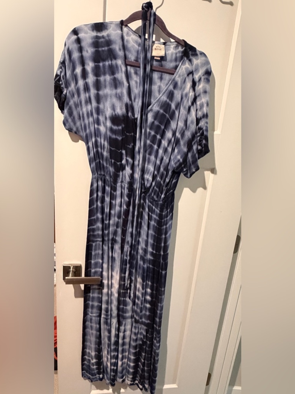Knox Rose Blue and White Tie-Dye Maxi Dress